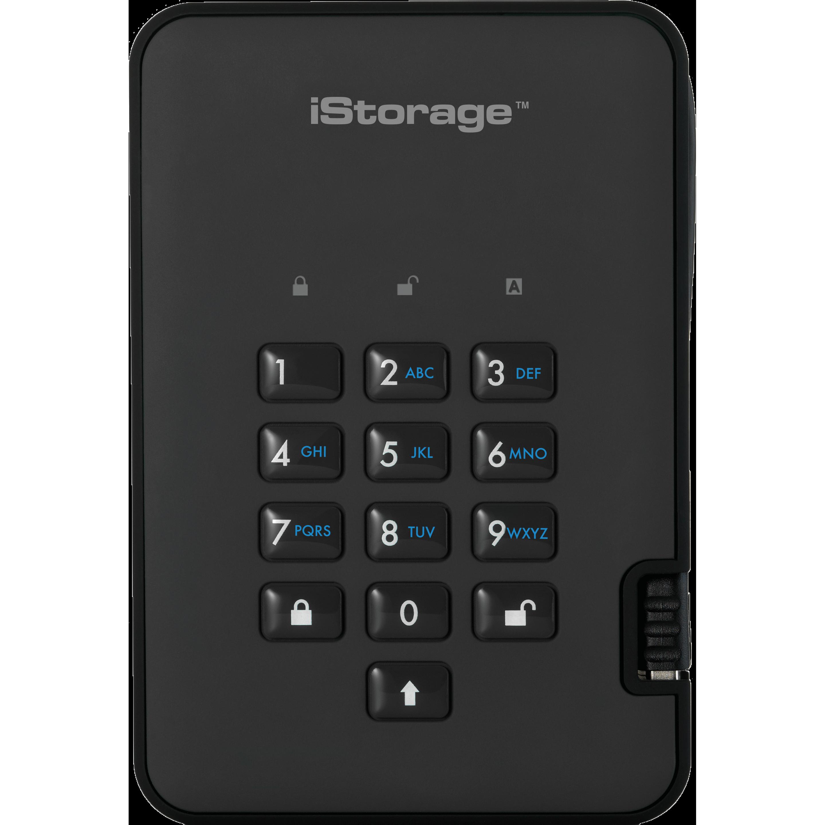 iStorage 2TB diskAshur2 HDD (2 TB), Externe Festplatte, Schwarz
