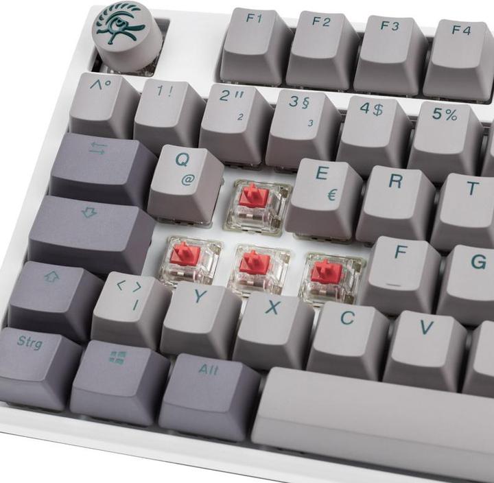 Actual product image Ducky One 3 Mist Grey TKL Gaming Keyboard, RGB LED - MX-Silent-Red (DE, Cable)