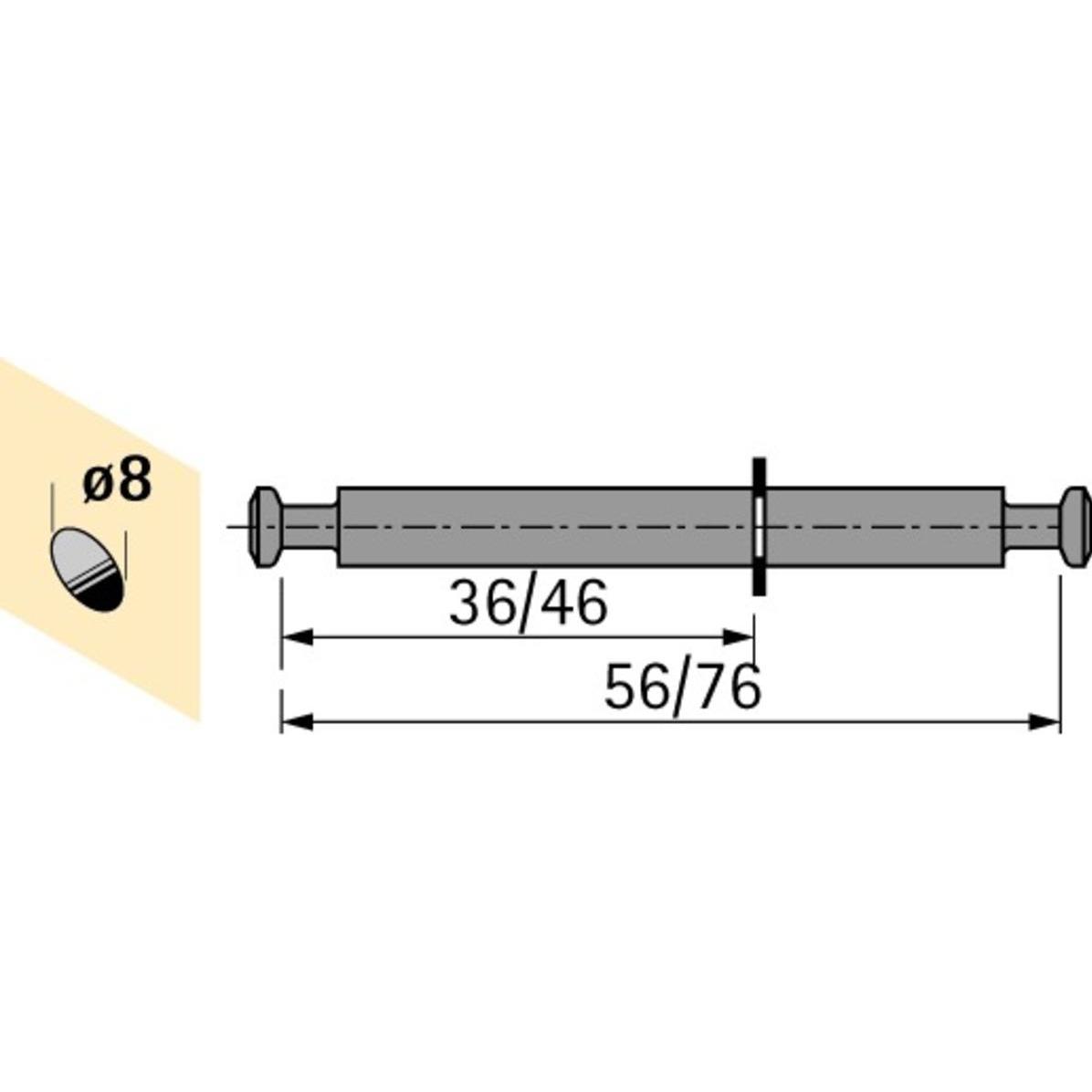 Thumbnail - Hettich, Baubeschläge + Holzverbinder, Du 883 (Einpressdübel, 1 Stk.)