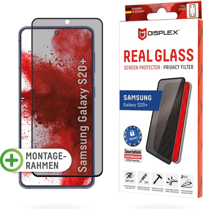 Displex Real Glass, Privacy Full Cover Panzerglas (1 Stück)