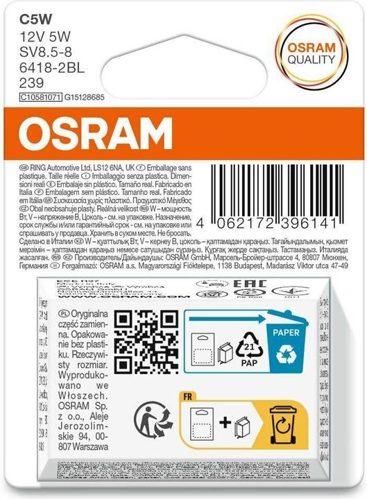 Image du produit Osram Standard C5W (C5W)