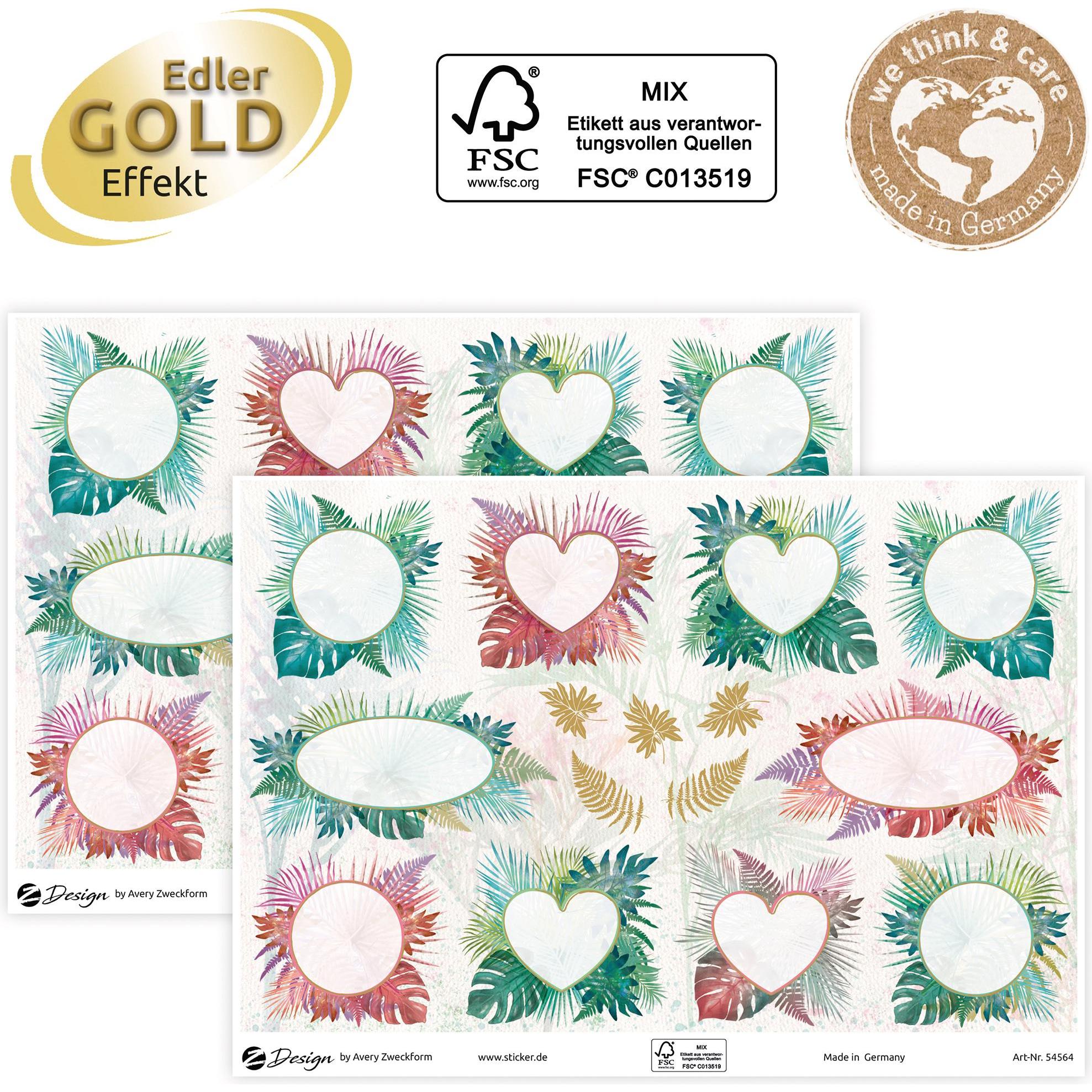 Thumbnail - Avery, Sticker, Motivsticker A5 DEKO Farne