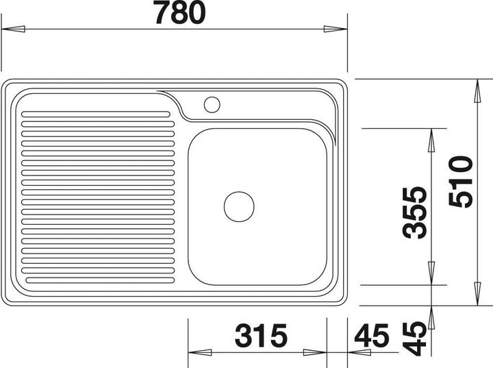 Actual product image Blanco Classic 40 S (Fitted sink with draining board, 78 cm, 51 cm)