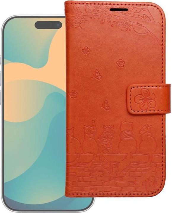 Produktbild OEM Back panel cover MEZZO Book case for IPHONE 17 PRO MAX cats brown (Apple iPhone 17 Pro Max)
