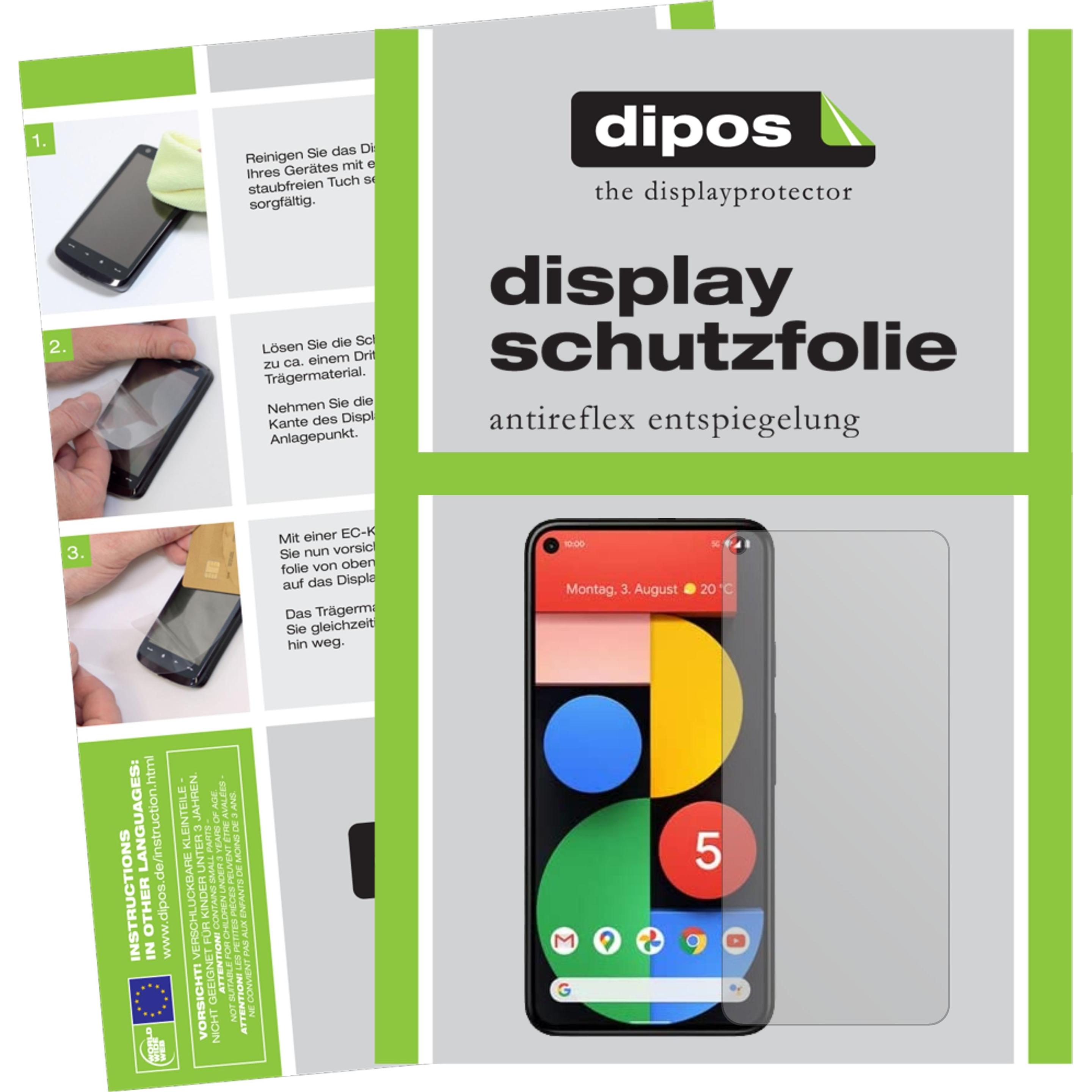 Dipos Displayschutzfolie Antireflex (6 Stück, Google Pixel 5), Smartphone Schutzfolie, Transparent