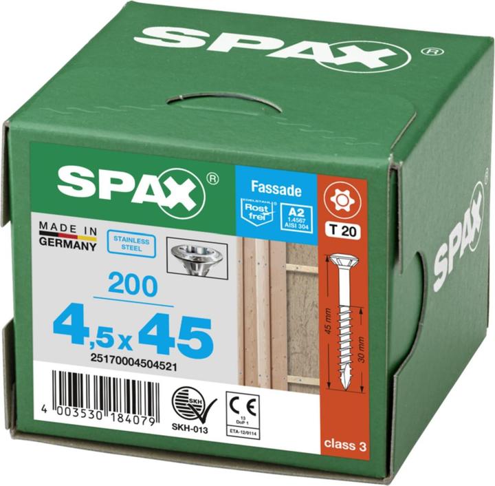 Productafbeelding Spax A2 Linsenkopf Fraesrippen T-Star Plus T20 Teilgewinde Cut (200 Schroeven per stuk, 4,5 x 45 mm)
