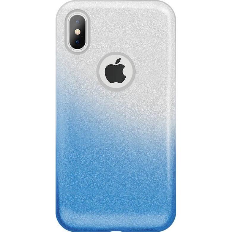 GreenGo Custodia iPhone X/Xs Gradient Glitter 3in1 (Apple iPhone X, Apple iPhone XS), Cover smartphone, Blu