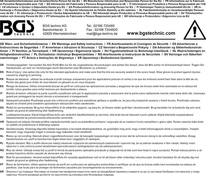 Actual product image BGS Bit Socket 12.5 mm (1/2") Drive Spline (for RIBE) M9 (Inner square)