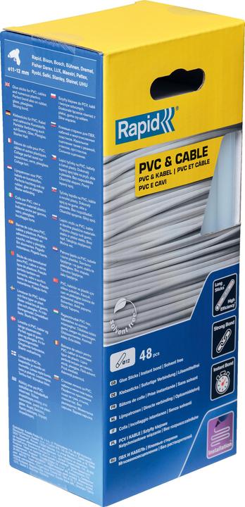 Actual product image Rapid PVC & cable glue sticks Ø12x190mm 48 pieces