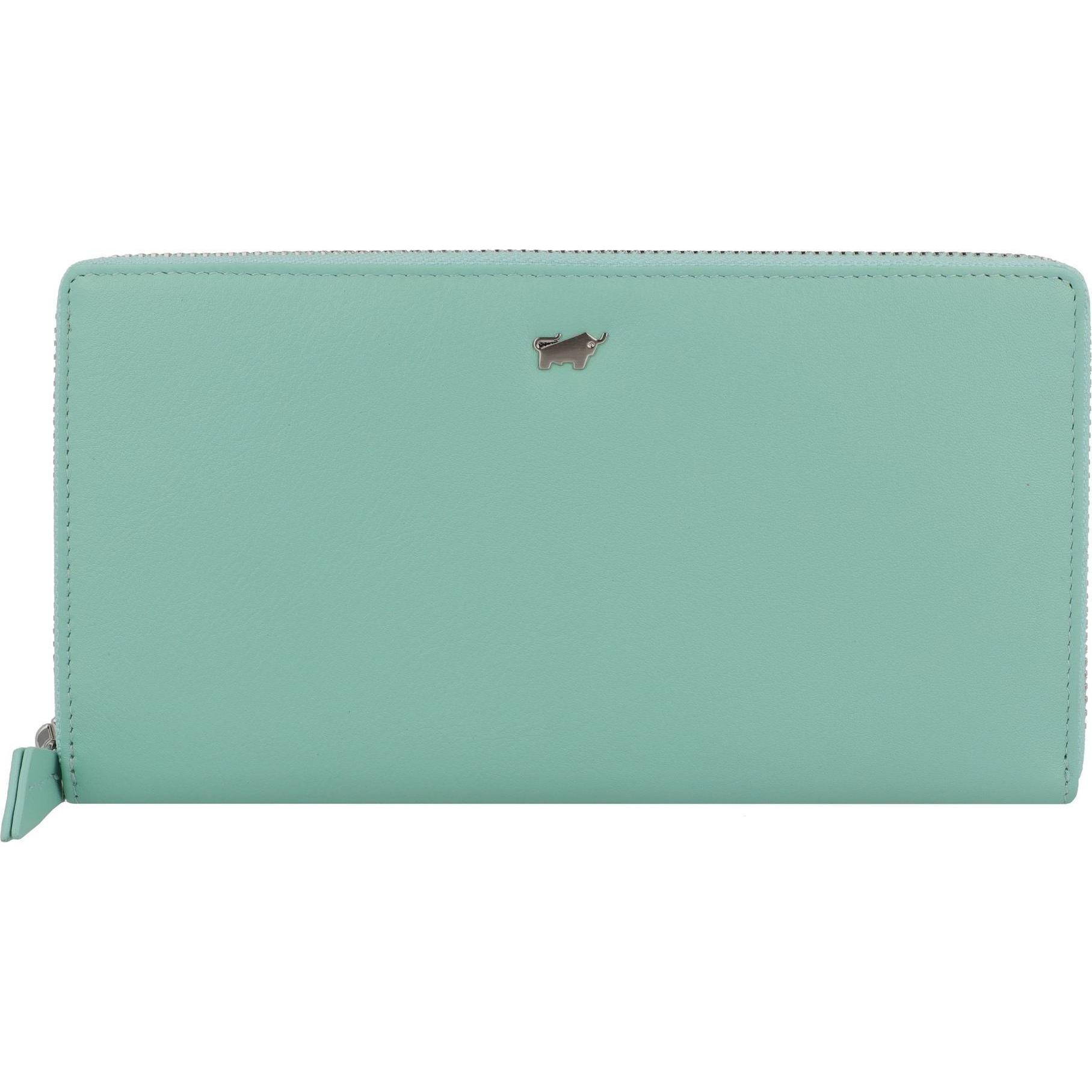 Braun Büffel, Damen, Portemonnaie, Joy Geldbörse RFID Schutz Leder 19 cm, Grün
