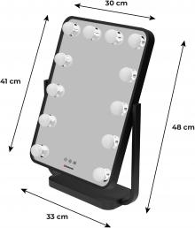 Immagine prodotto Humanas specchio cosmetico HS-HM01 specchio per il trucco con illuminazione a LED - nero