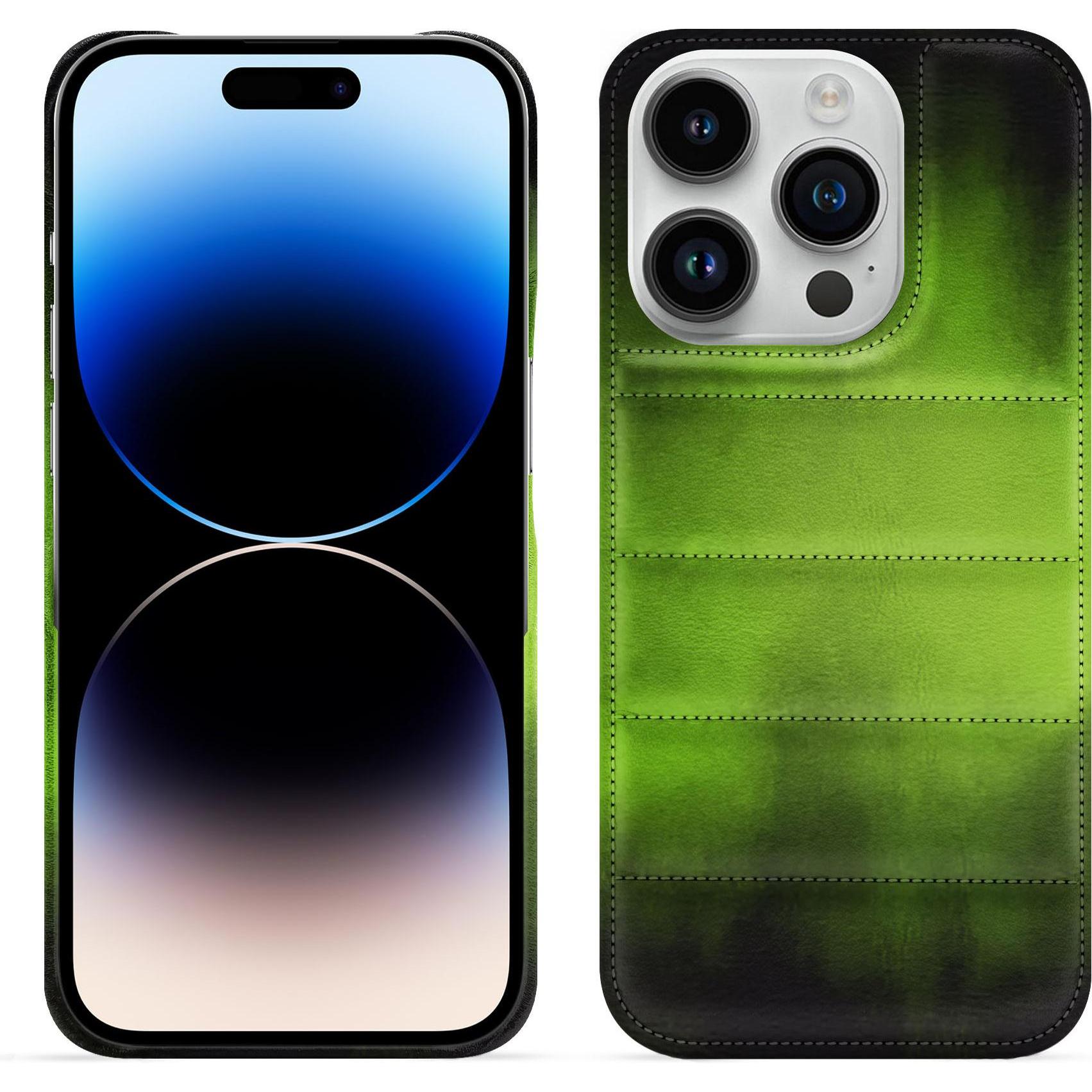 Noreve Lederschutzhülle (Apple iPhone 15 Pro), Smartphone Hülle, Grün