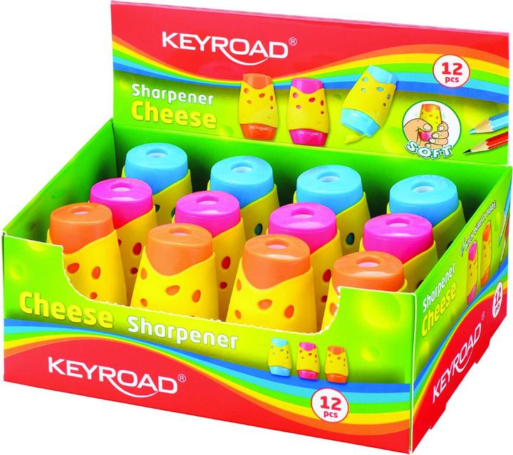 Keyroad Taille-fromage, plastique, double, avec récipient, emballé dans un présentoir, mélange de couleurs