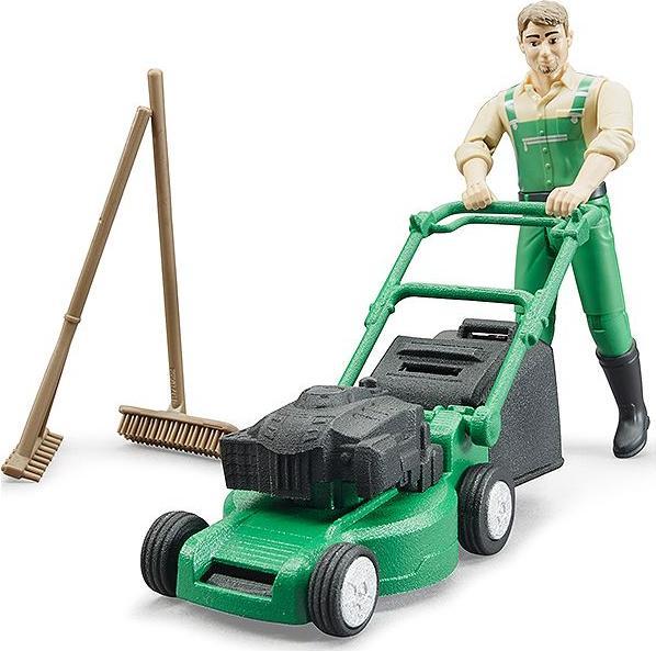 Actual product image Bruder Gardener with lawn mower and garden tools
