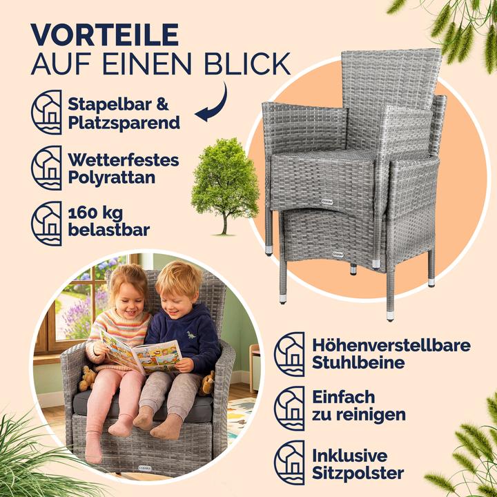 Produktbild Casaria Polyrattan Gartenstühle