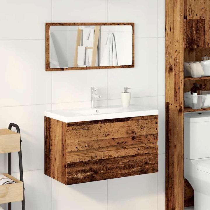 Image du produit VidaXL Badmöbel-Set Altholz-Optik Holzwerkstoff Badmöbelset Badezimmerschrank
