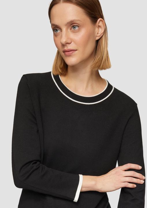 Produktbild S.Oliver Strickpullover Strickpullover mit verkürzten Ärmeln und Kontrast-Details (34)