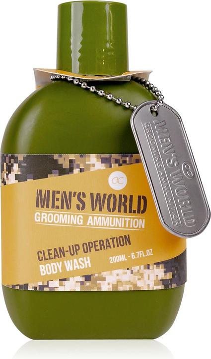 Accentra Body Wash MEN'S WORLD en bouteille, avec médaille pour chien, 200ml, parfum : Oak & Amber, couleur (200 ml)