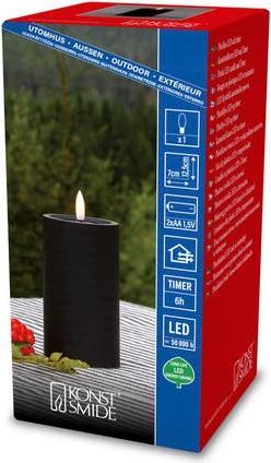 Image du produit LED Kunststoffkerze sw 1873-700 Aussen 1873-700 6h Timer D7 H12,5cm 2xAA (1 x)