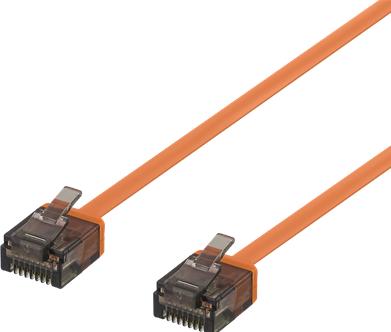 Actual product image Deltaco patch cable - 1 m - orange (U/UTP, CAT6a, 1 m)