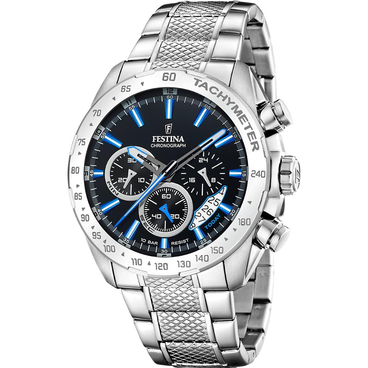 Festina, Armbanduhr, Timeless Chronograph, Silber, (Chronograph, 45 mm)