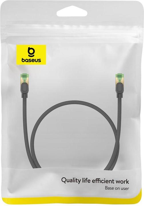 Produktbild Baseus Braided network cable cat.8 Ethernet RJ45, 40Gbps, 0,5m (black) (CAT8.1, 0.50 m)
