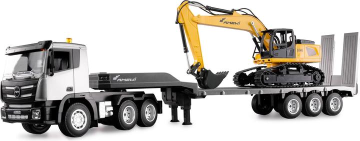 Actual product image Amewi 2-in-1 low loader/excavator set G836E/G041E 1:24 RTR