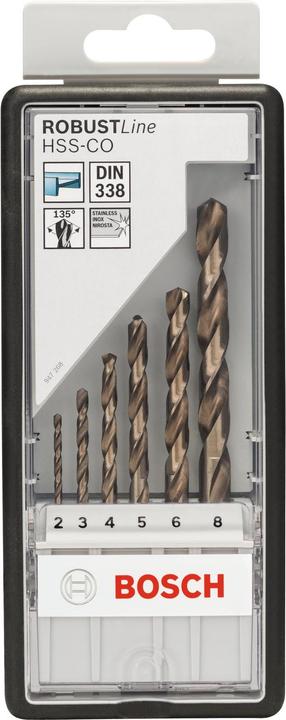 Actual product image Bosch Professional Zubehör PRO Stainless Steel HSS-Co twist drill bit set, 6 pcs. (Ø2-8mm)