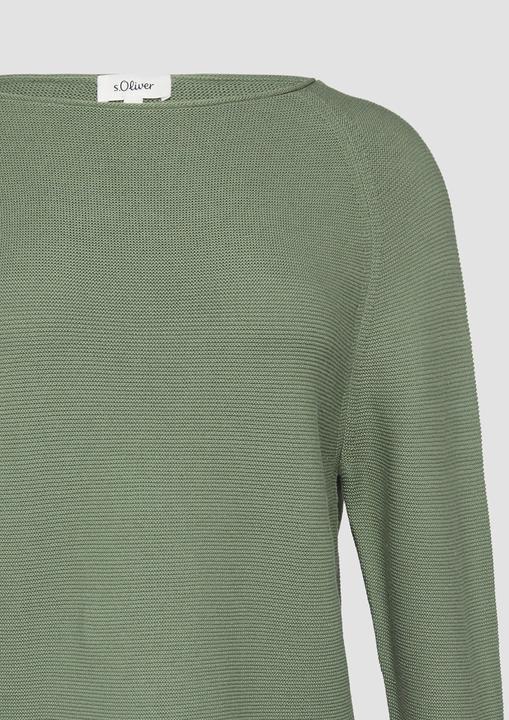 Produktbild S.Oliver Strickpullover Strickpullover mit U-Boot-Ausschnitt und Rollsaum (40)