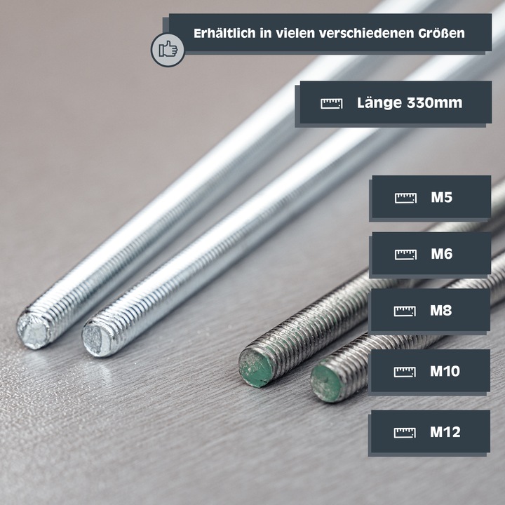 Immagine prodotto Helpmate Gewindestange M10x330, verzinkt, 10 Stück