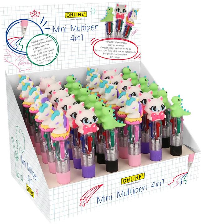 Online MINI MULTIPEN - Kugelschreiber (Blu, Multicolore, Rosa, Rosso, Verde, 36x)