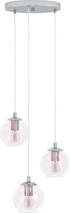 Actual product image EGLO Cluster Ariscani 3-Light Pendant Lamp with Iridescent Glass Balls (E27)
