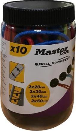 Produktbild Master Lock Minispanner 10er Set Mit Kugelkopf Versch.Längen Und Farben