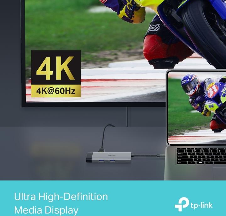 Produktbild TP-Link USB TYP-C 6-PORT HUB 1 HDMI 1 LAN 2 USB-A 1 USB-C (USB-C, 6 Ports)