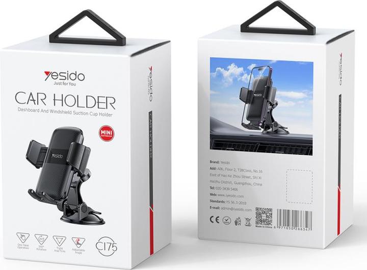 Produktbild Yesido - Car Holder (C175) - Gravity Grip for Dashboard and Windshield - Black