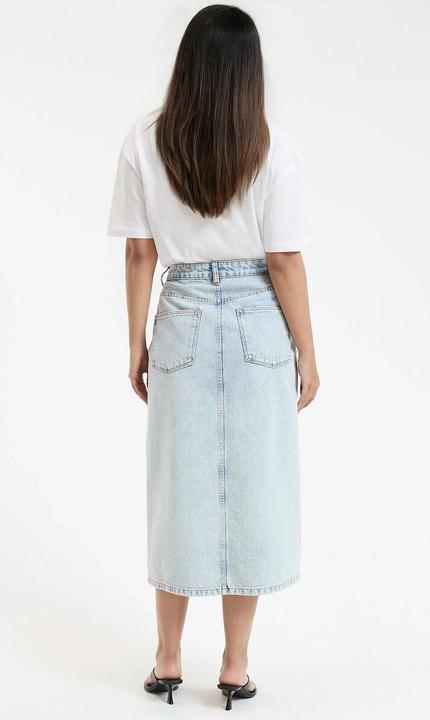 Produktbild La Redoute Collections Gerader Midirock aus Denim (36)
