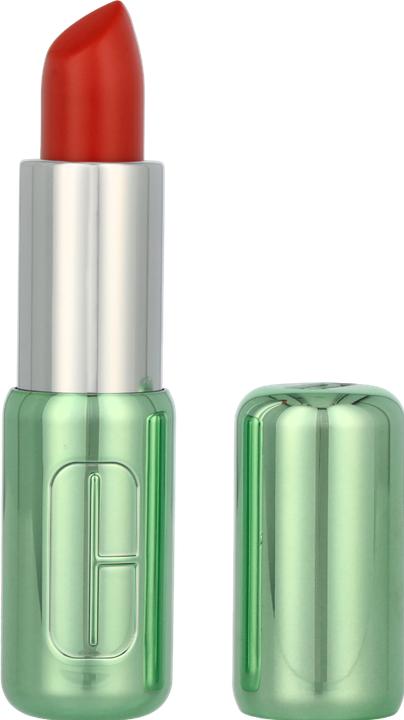 Actual product image Clinique Pop Longwear Lipstick Shine Rev it up Coral (Flame Pop)