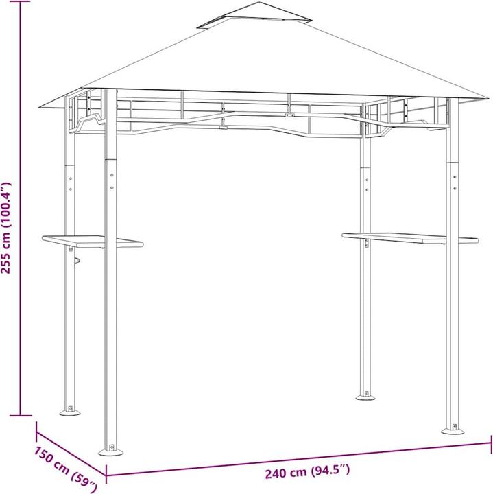 Produktbild vidaXL BBQ-Pavillon (240 cm, 150 cm)