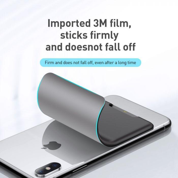 Actual product image Baseus back stick silicone card bag French grey (Universal)