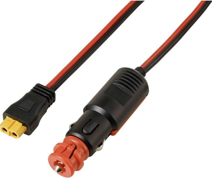 Tru Components Zigarettenstecker auf XT60-Kabel 2 m TC-13619280 Schwarz, Rot In