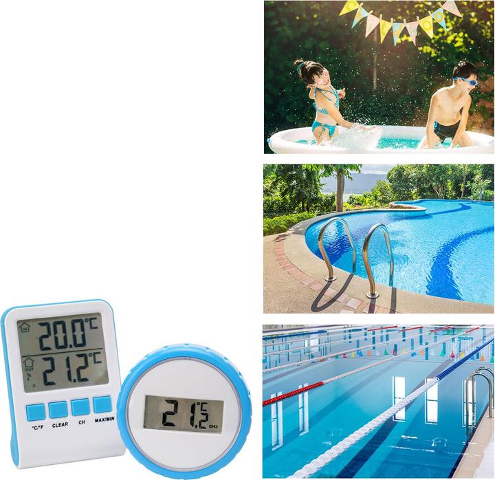 Actual product image Casativo Set of 2 digital pond and pool thermometers with LCD, IPX8