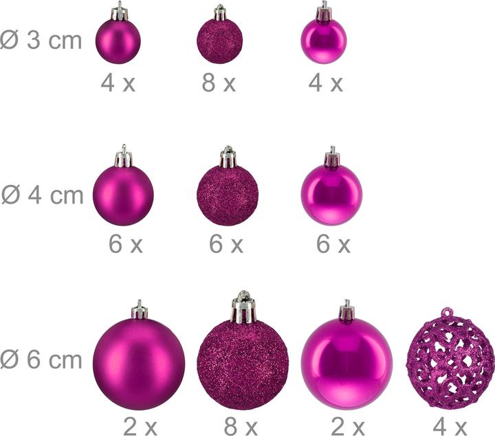 Actual product image Relaxdays Christmas baubles set (50 -part)