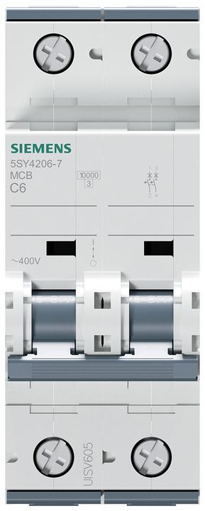Produktbild Siemens MCB 2 Pole Type C 10kA 6A 400V