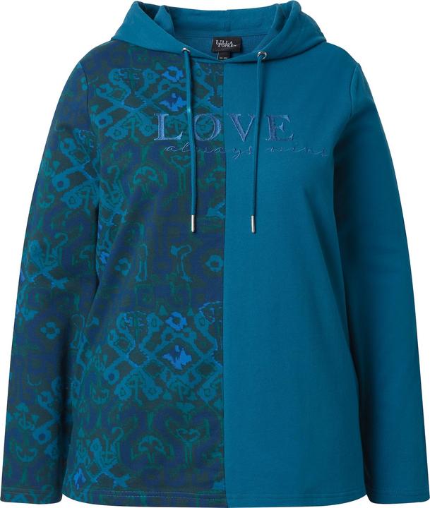 Immagine prodotto Ulla Popken Maglia con stampa effetto patchwork, cappuccio e maniche lunghe (46, 48)