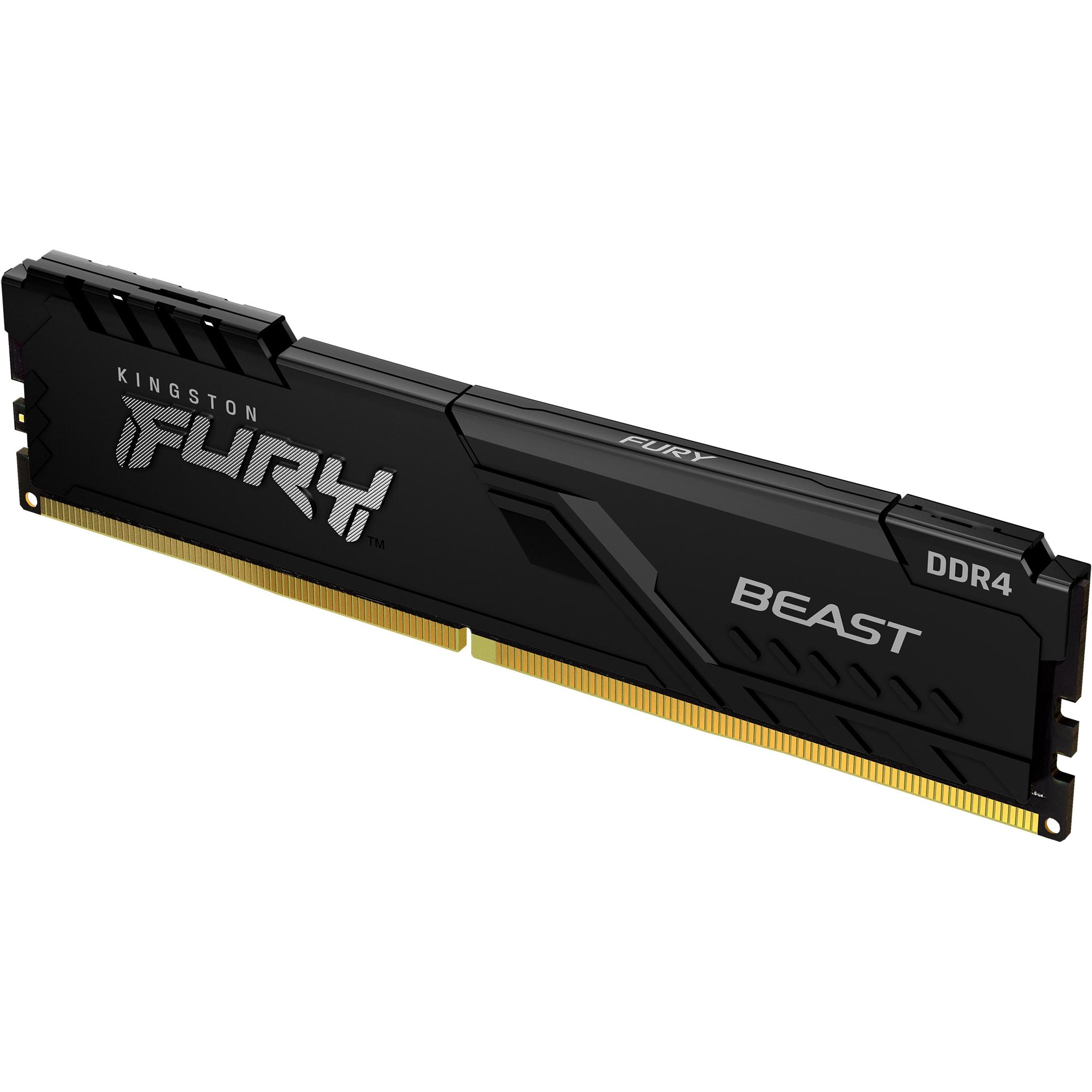 Thumbnail - Kingston FURY Beast (1 x 8GB, 3733 MHz, DDR4-RAM, DIMM), RAM, Schwarz