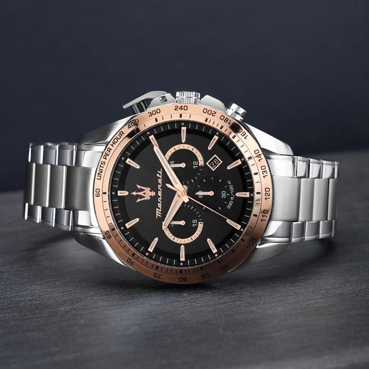 Produktbild Maserati Traguardo Limited Edition Chronograph mit Quarzwerk und Edelstahlband (Chronograph, 45 mm)