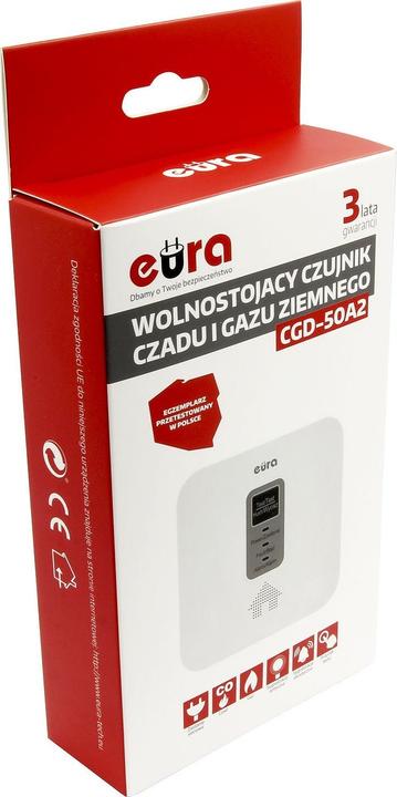 Productafbeelding Eura Detector voor koolmonoxide en aardgas 2in1Eura CGD-50A2