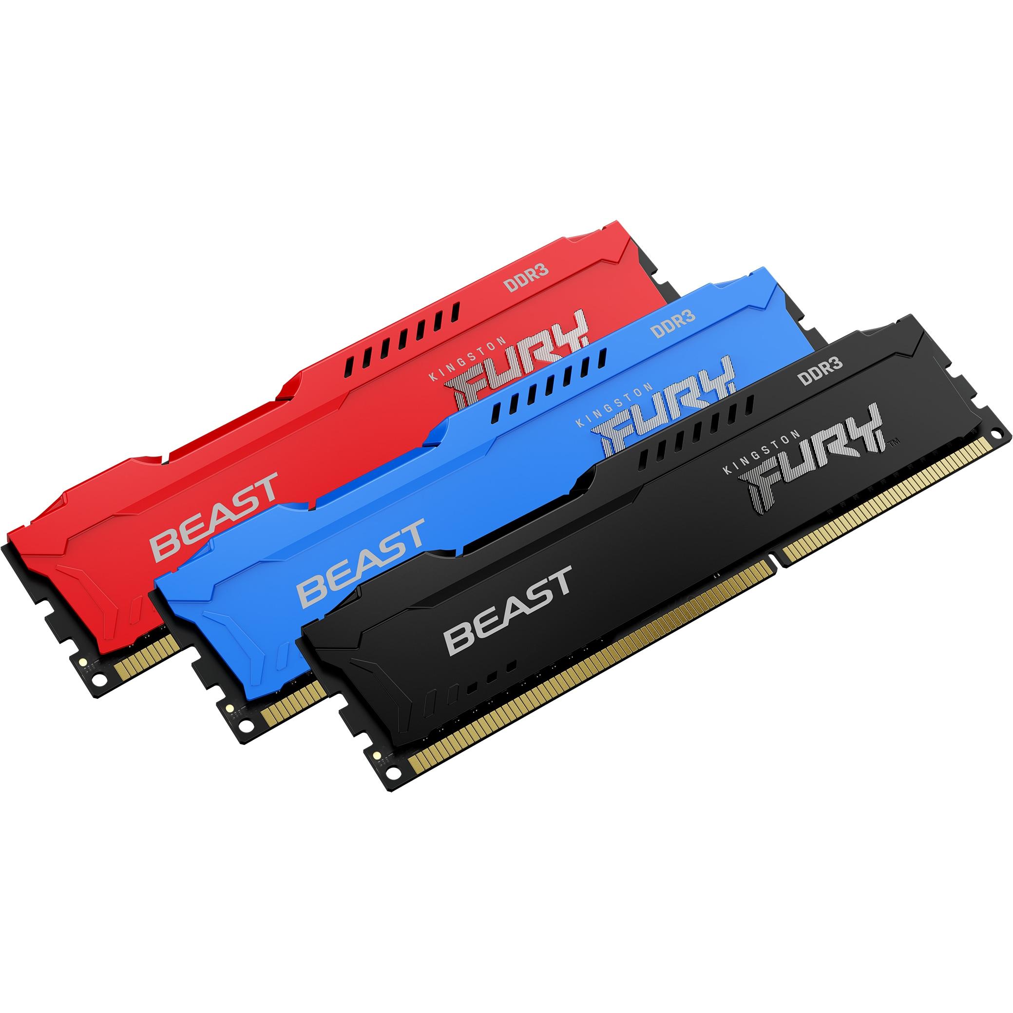 Thumbnail - Kingston FURY Beast (2 x 8GB, 1600 MHz, DDR3-RAM, DIMM), RAM, Schwarz