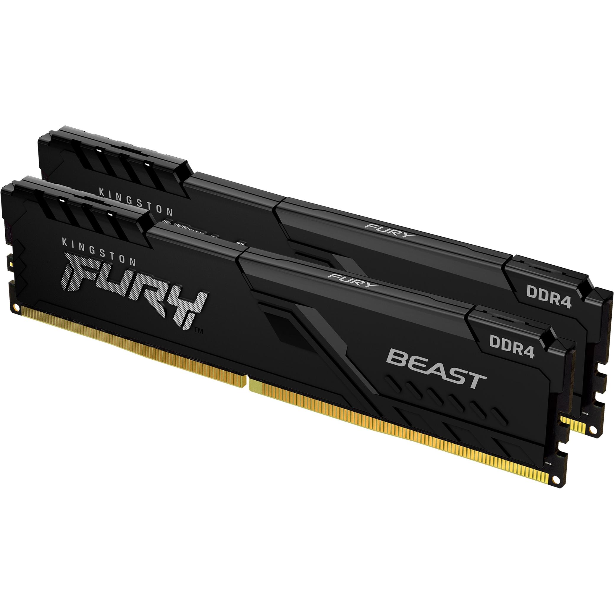 Thumbnail - Kingston FURY Beast (2 x 8GB, 3733 MHz, DDR4-RAM, DIMM), RAM, Schwarz