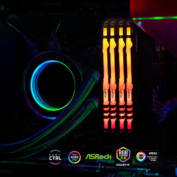 Produktbild Kingston FURY Beast RGB (2 x 16GB, 3200 MHz, DDR4-RAM, DIMM)